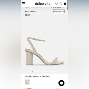 Dolce Vita Nory Heels vanilla pearl size 6